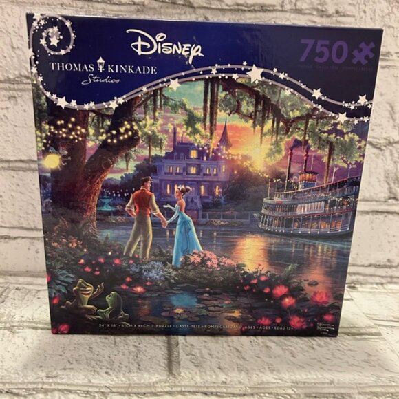 NEW Disney Thomas Kinkade 750pc Princess and the Frog Puzzle- Tiana - Picture 1 of 4